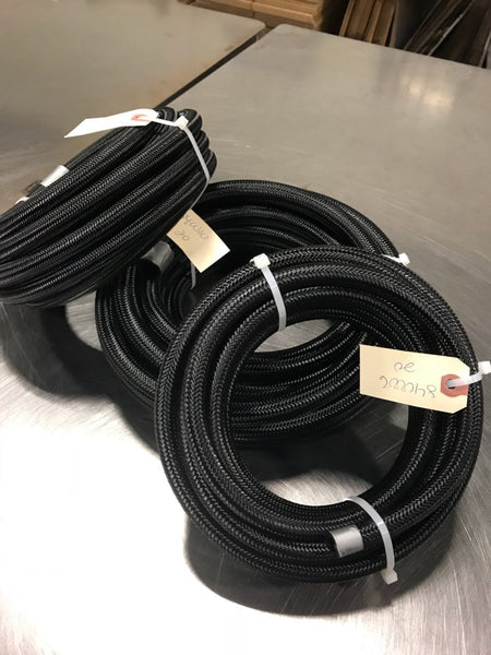 Premium Black Nylon Braided Race hose - Per foot